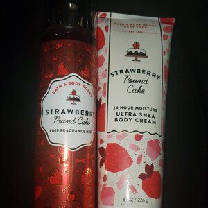 Bath & Body Works STRAWBERRY POUND CAKE (Body Cream & Mist)